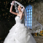 voile mariée classique broderie florale tulle blanc translucide femme adulte