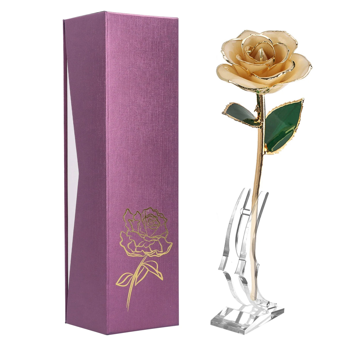 roses métal doré branches feuilles brillantes intérieur décoration saint valentin mariage