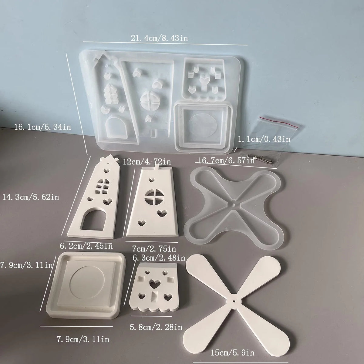moulage silicone moulins vent décorations bougie blanc rose rustique charmant