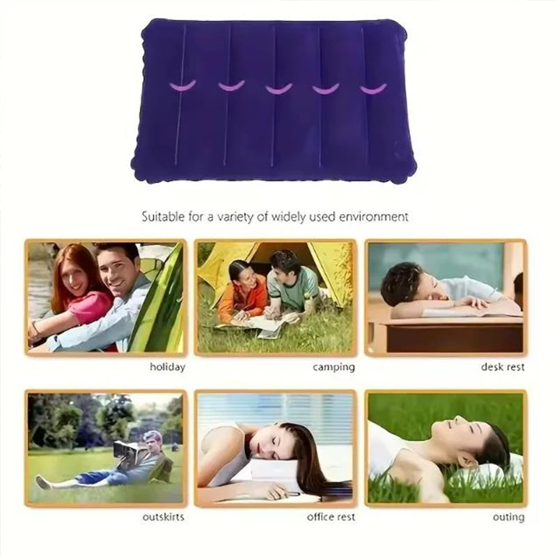 coussin gonflable portable cou coloré fibre pvc moderne imperméable extérieur camping voyage