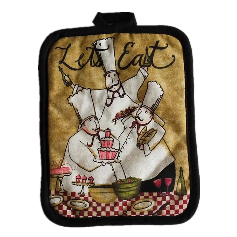 protège sous verre multicolore rustique poignées tissu motif cuisine animal fleur textes opaques rectangle