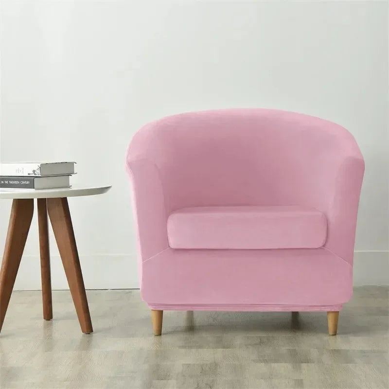housses fauteuil velours moderne couleur marron foncé rose clair beige opaque lavable machine automne