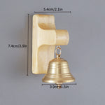 cloche porte or bois naturel papillon chinois deco classique wind chime fixations