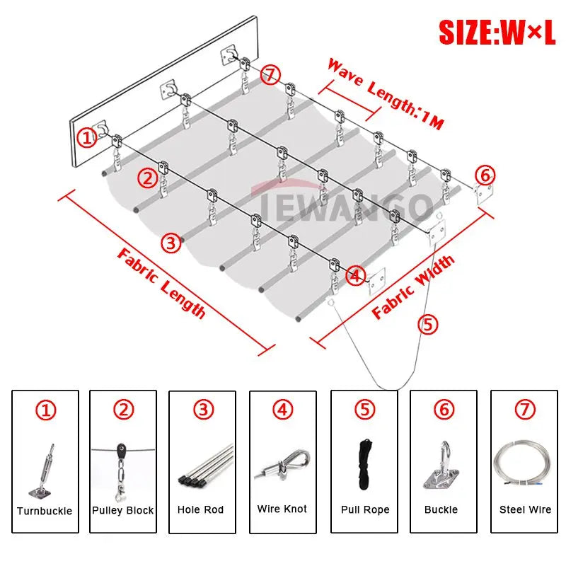 Détail du tissu polyester 300D imperméable de la voile