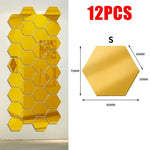 miroirs hexagonaux modernes argent doré adhésifs auto collants amovibles acrylique translucides décoration murale maison