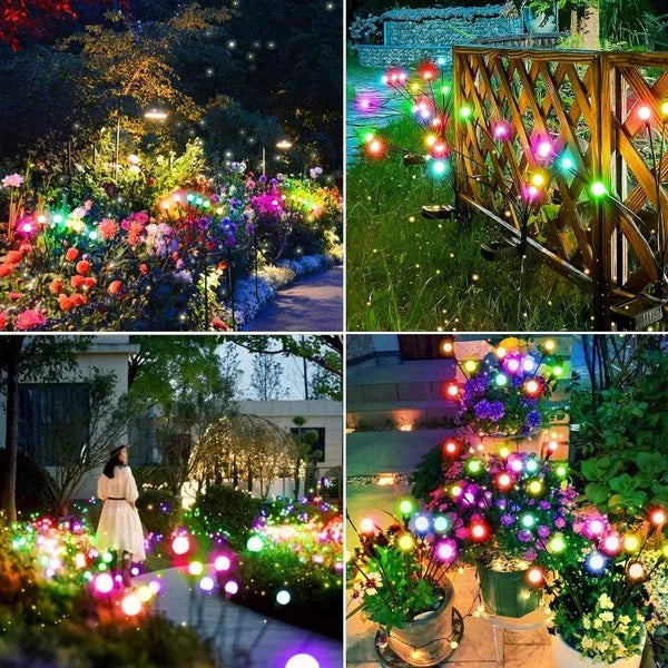 lumières solaires extérieures modernes boules rondes multicolores piquets métalliques autonomes led ip67