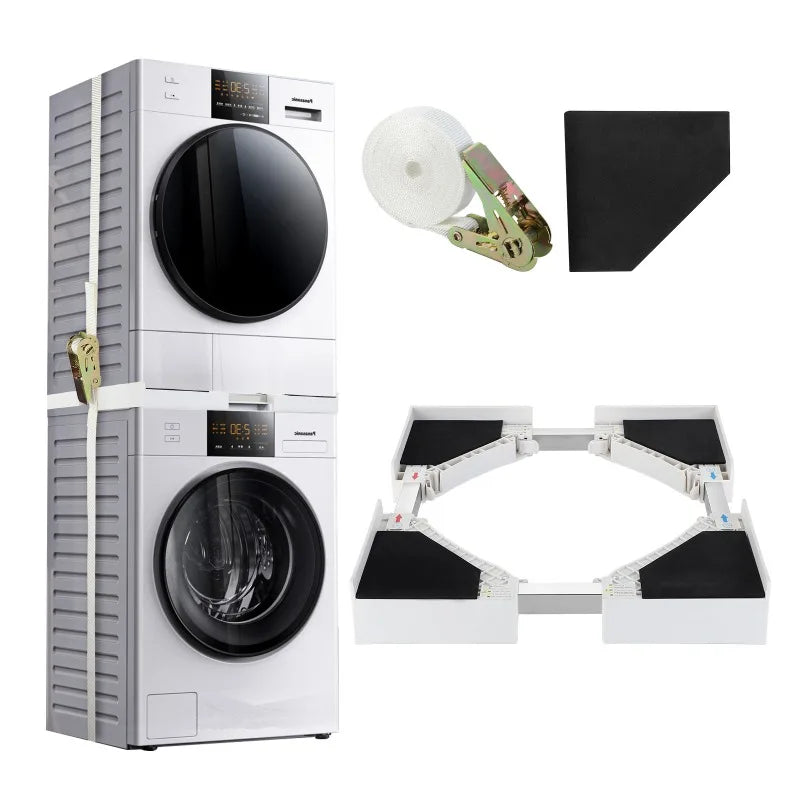 support machine laver sèche linges blanc noir antidérapant ajustable clips moderne téléscopique tapis sécurité