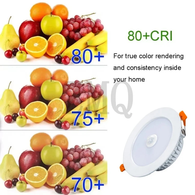 lampe led downlight blanc moderne clips 120° sensor 6m 30 50s 5w 7w 9w