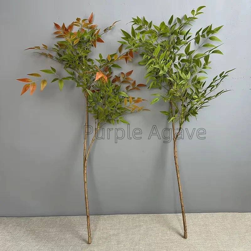 décoration extérieure plante artificielle branchettes feuilles vertes naturelles balcon jardin 113cm