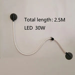 lampe néon moderne blanc lisse opaque clips câble led 4500k 3m 6500k