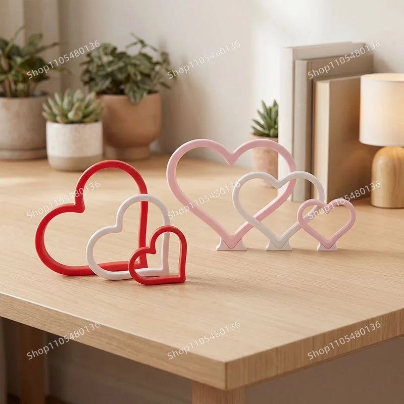 décoration murale cœur rouge blanc moderne minimaliste romantique adhésif