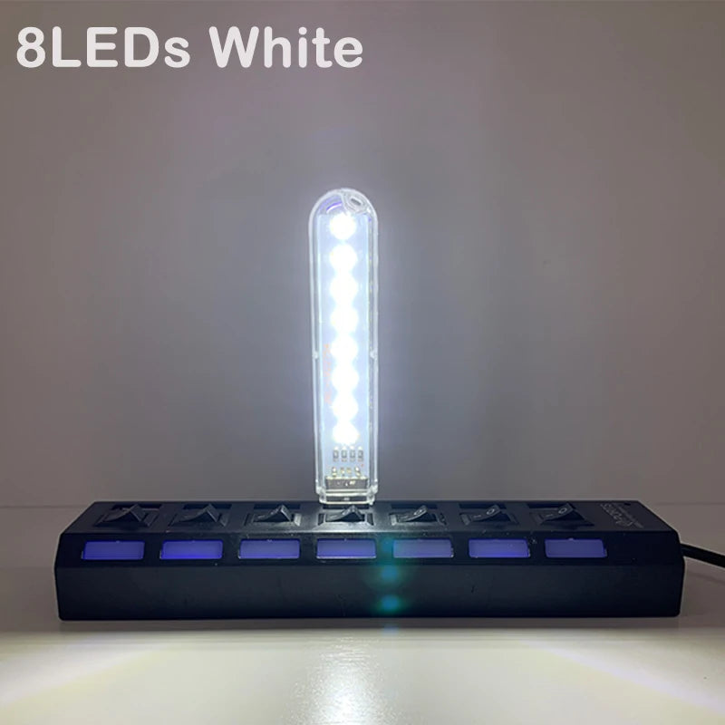 lampe led 8leds rouge jaune vert bleu blanc chaud blanc froid moderne câble usb