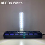 lampe led 8leds rouge jaune vert bleu blanc chaud blanc froid moderne câble usb