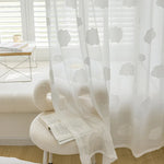 rideau tulle nuages blancs imprimés moderne transparent chambre enfant maisonhôtelcafébureau polyester
