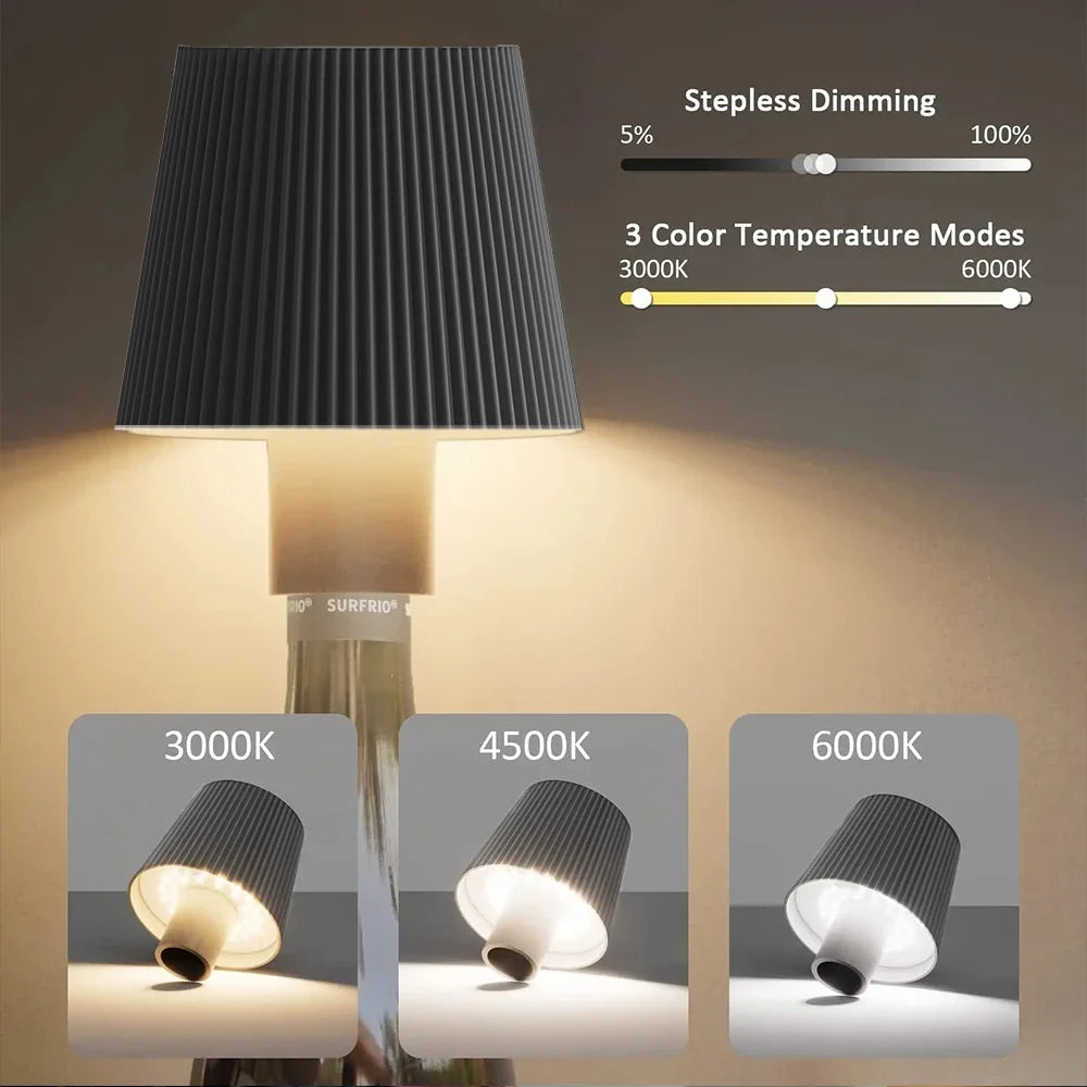 lampe table moderne led rechargeable interrupteur tactile noir blanc vertical