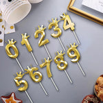bougies chiffres or festives moderne couronne pique anniversaire mariage numérotation