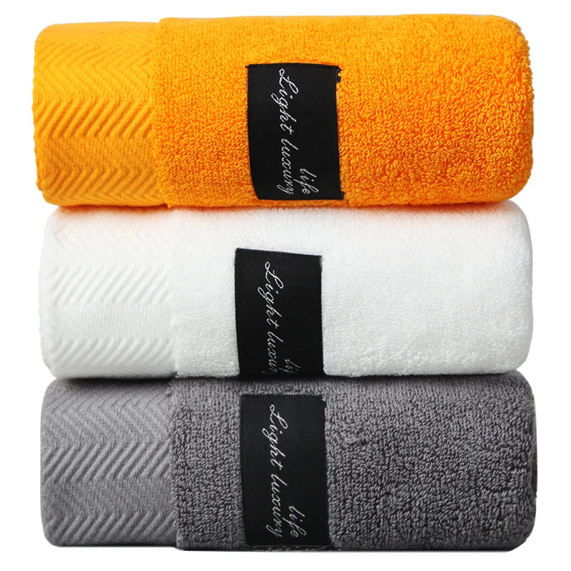 serviettes coton absorbantes rayées moderne orange blanc gris clips toilette durable qualité