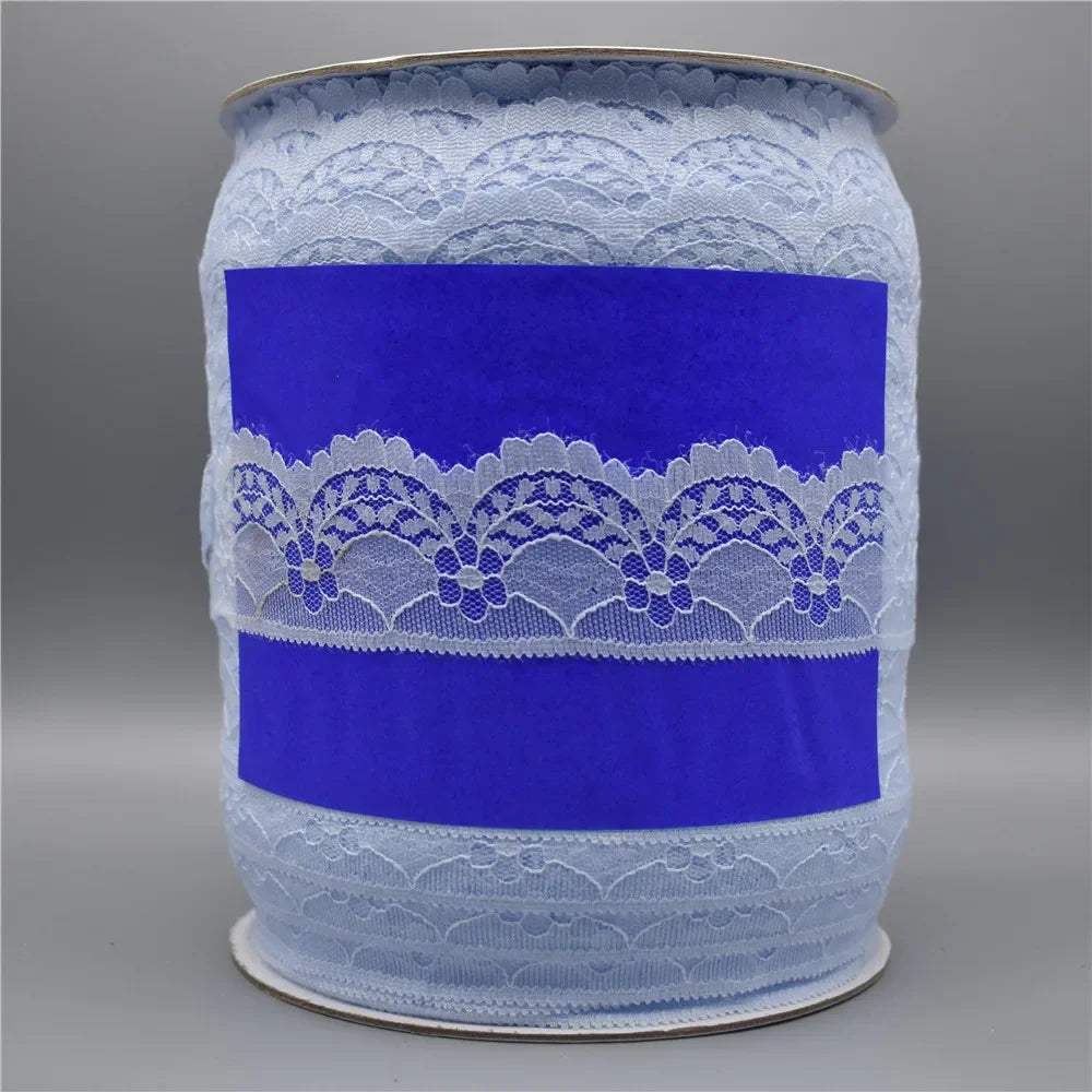 ruban dentelle motif floral blanc large 40mm occasion mariage qualité supérieure 300 yards rouleau