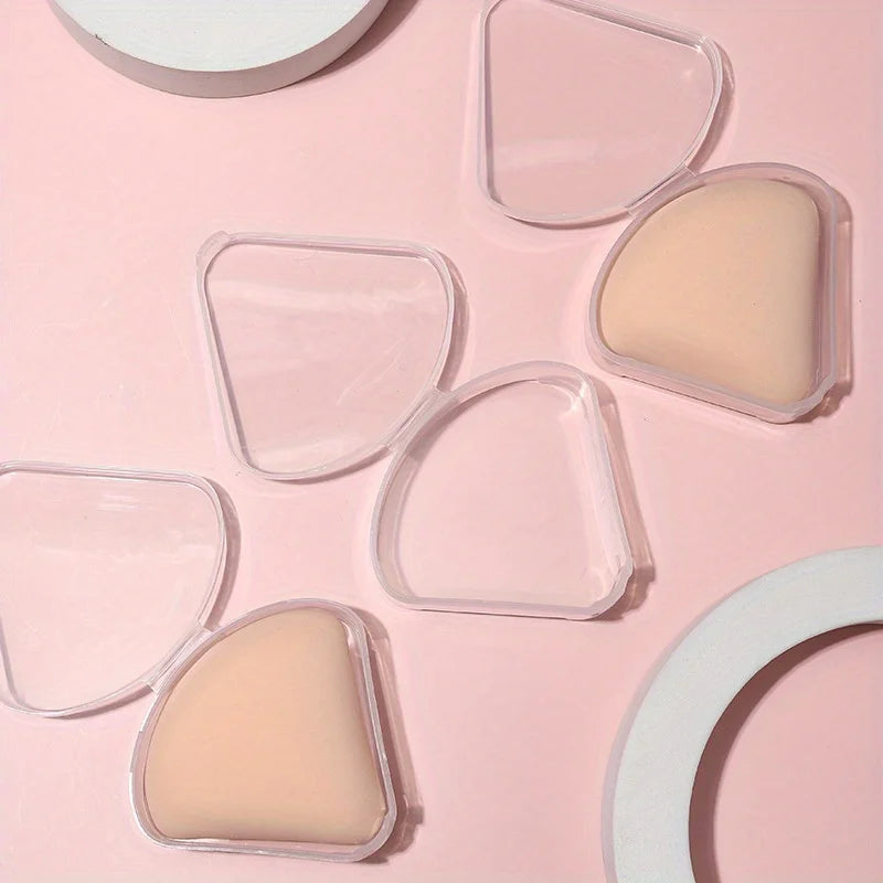boîtes rangement transparentes maquillage pochoirs réutilisables modernes organisation cosmétiques houppettes élégantes écologiques