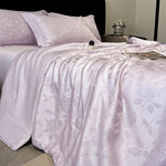 drap lit rose clair floral satiné été adultère lavable maison classique