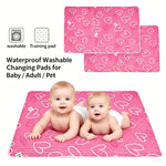 tapis changement imperméable rose coeurs blancs moderne protège lit anti bactéries 70cm 90cm
