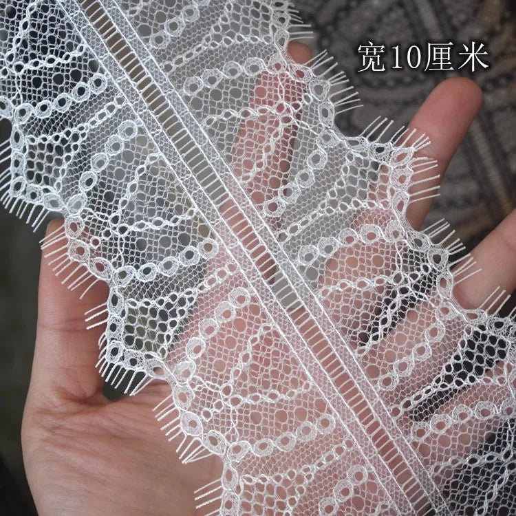 dentelle polyester fine blanc noir floral classique 8cm 5cm 10cm écologique