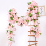 guirlande artificielle fleurs cerisier rose clair blanc anniversaire mariage romantiqueintérieur decoration