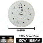 plaque led blanc diodes rondes modernes circuits intégrés connecteurs 105mm 120mm 160mm 198mm 80w