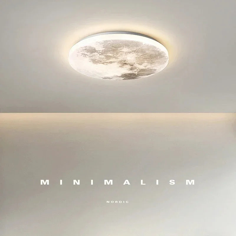 lampe moderne lune texture blanc gris réglable intensité 36w 48w
