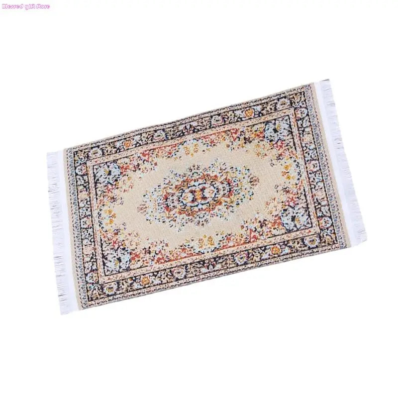 tapis miniature oriental enfant jeu transport floral géométrique franges couleur