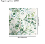 serviettes papier jetables motif animal zèbre léopard feuilles tropicales verte moderne anniversaire mariage baptême