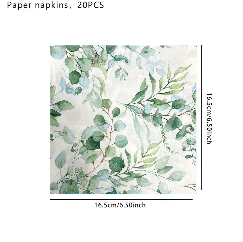 serviettes papier jetables motif animal zèbre léopard feuilles tropicales verte moderne anniversaire mariage baptême