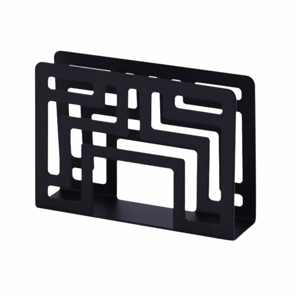support serviettes moderne argenté doré noir grille géométrique adhésif papier serviettes