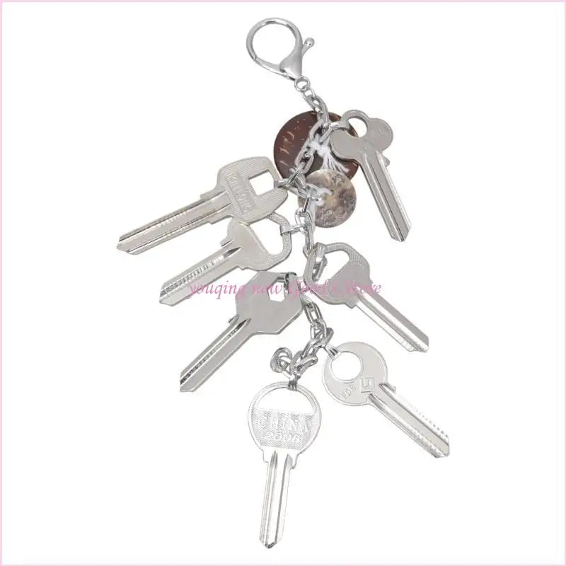porte clés moderne argenté boucle clé chaîne minimaliste fashion ornement noël