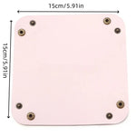 plateau bijoux simili cuir rose pâle dorés moderne 15cm 15cm rangement cosmétiques rechargeableversible