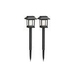 lampes solaires led modernes noires transparentes allées chemins jardins étanches 12 pack