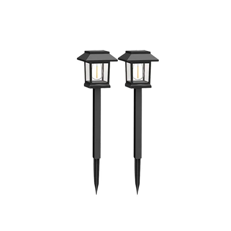 lampes solaires led modernes noires transparentes allées chemins jardins étanches 12 pack