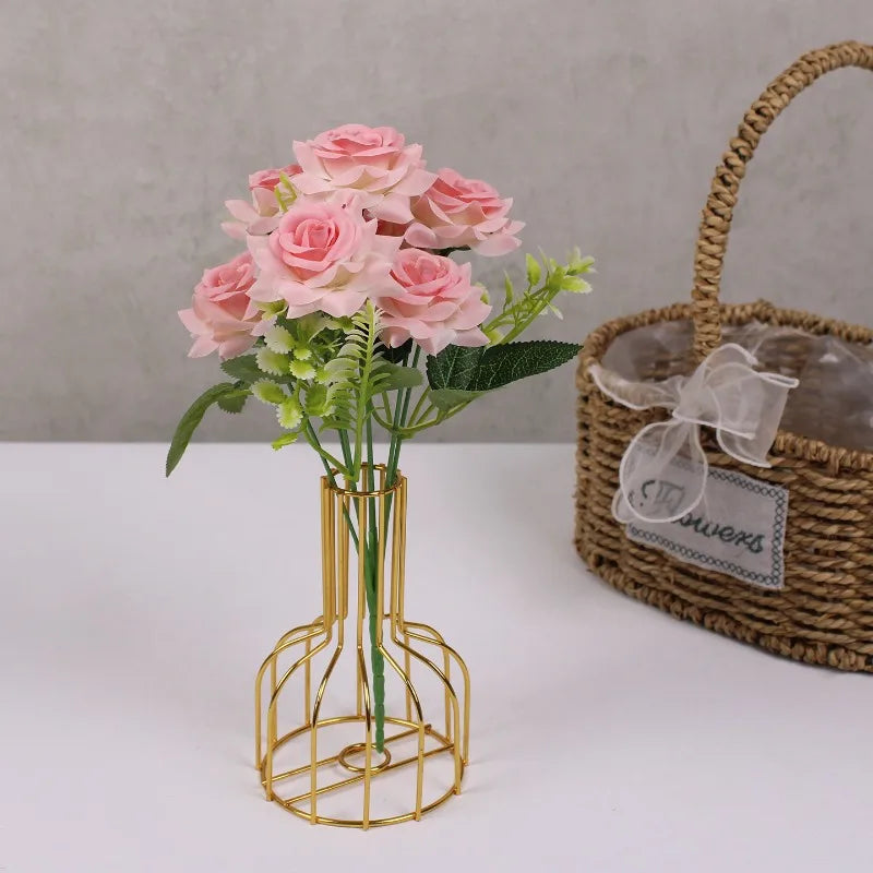 décoration intérieure bouquet artificiel roses soie classique blanc violet noir