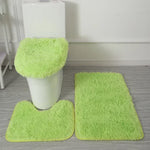 ensemble tapis salle bain pièces beige clair peluche douce antidérapant moderne absorbant