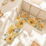 tapis sol vert feuilles tropicales anti dérapant résistant bactéries moderne salon bain chambre imperméable