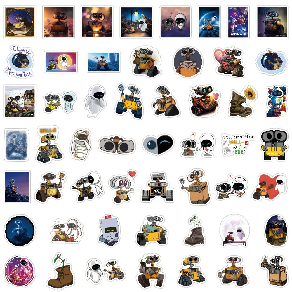 stickers disney multicolores dessins animés robots coeurs paysages spatiaux adhésifs collection enfants portable téléphone
