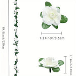 guirlande artificielle rose fleurs feuilles vertes decoration romantique maison mariageintérieur