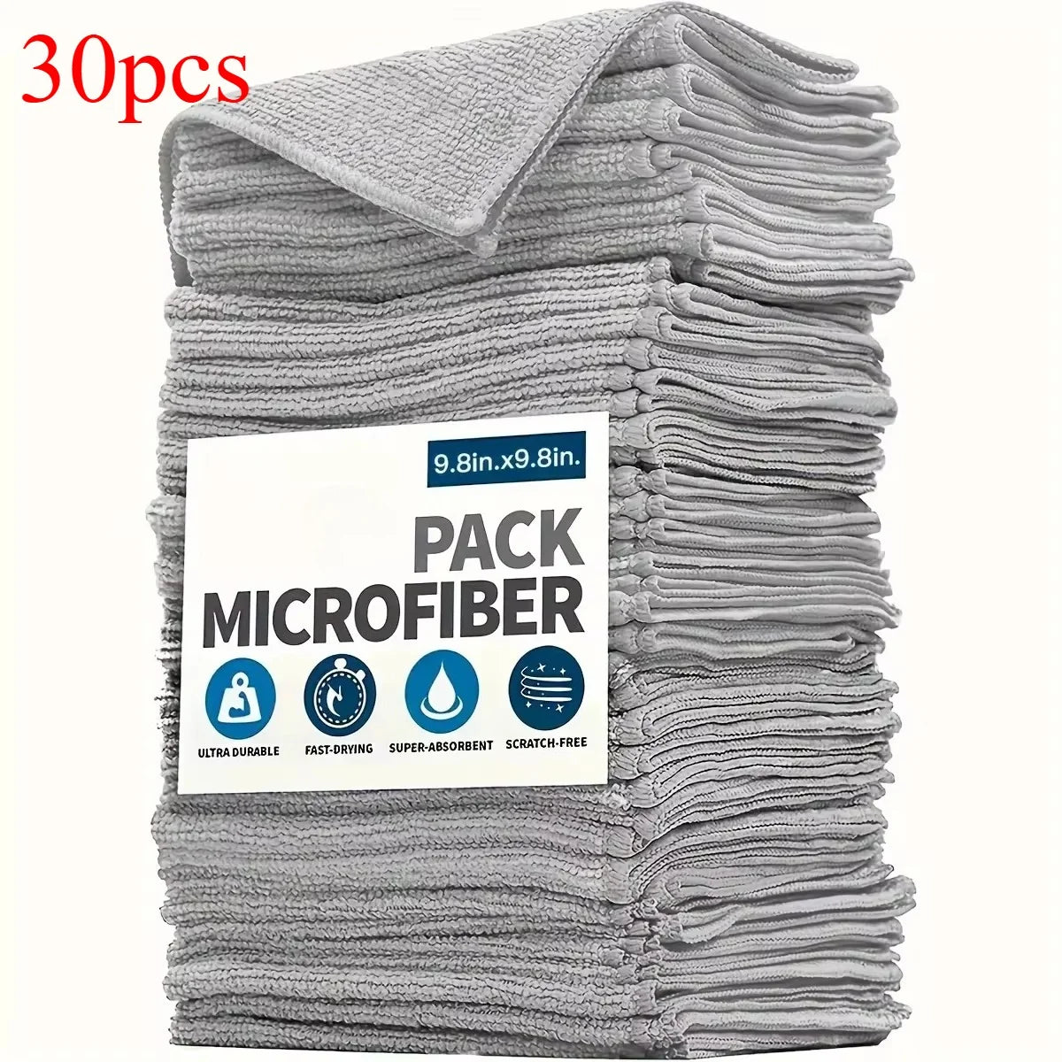 serviettes microfibres gris bleu vert rose violet rouge texture douce modernes utilitaires 25x25cm