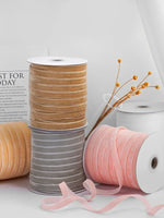 rubans velours rayures gris beige rose bleu marine rouge emballage cadeau décoration fête mariage