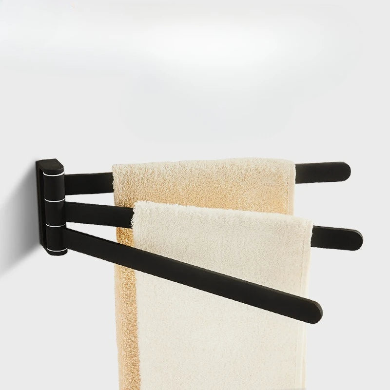 porte serviettes mural noir moderne acier inoxydable double barres autonomes capacité 40kg
