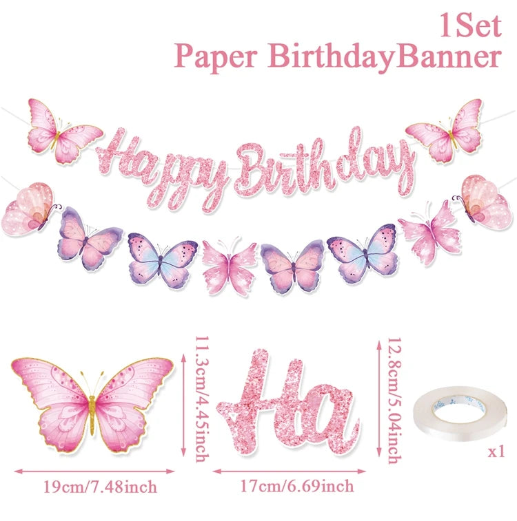 boîtes pop corn décoratives papillons rose violet doré fête anniversaire mariage baptême fille