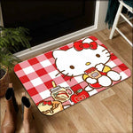 tapis dessin animé hello kitty carreaux rouge blanc salon chambre coucher mignon résistant décoloration