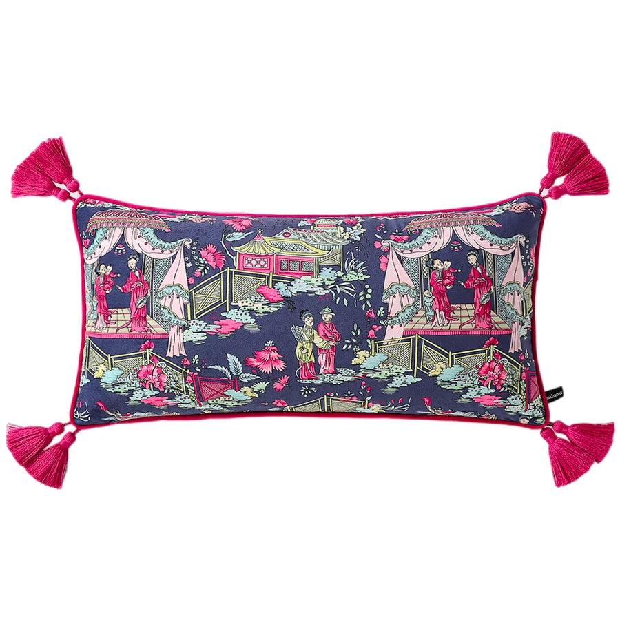 taie d'oreiller imprimée léopard tropical velours carré moderne deux côtés opaques tassel rouge océanique
