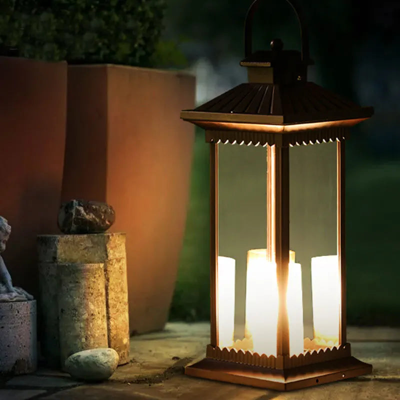 lanterne classique noire ornée extérieure éclairage quotidien bougies anneauextérieur moderne paysagelumière led