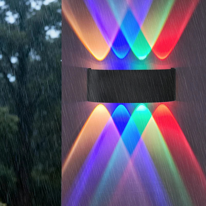 appliques murales led modernes rgb noir lumiere arc ciel texturées semi transluce